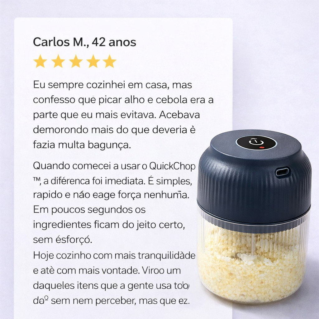 QuickChop™ Picadora Eléctrica Compacta [Ajo y Alimentos Listos con 1 Toque]