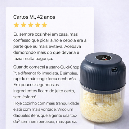 QuickChop™ Picadora Eléctrica Compacta [Ajo y Alimentos Listos con 1 Toque]