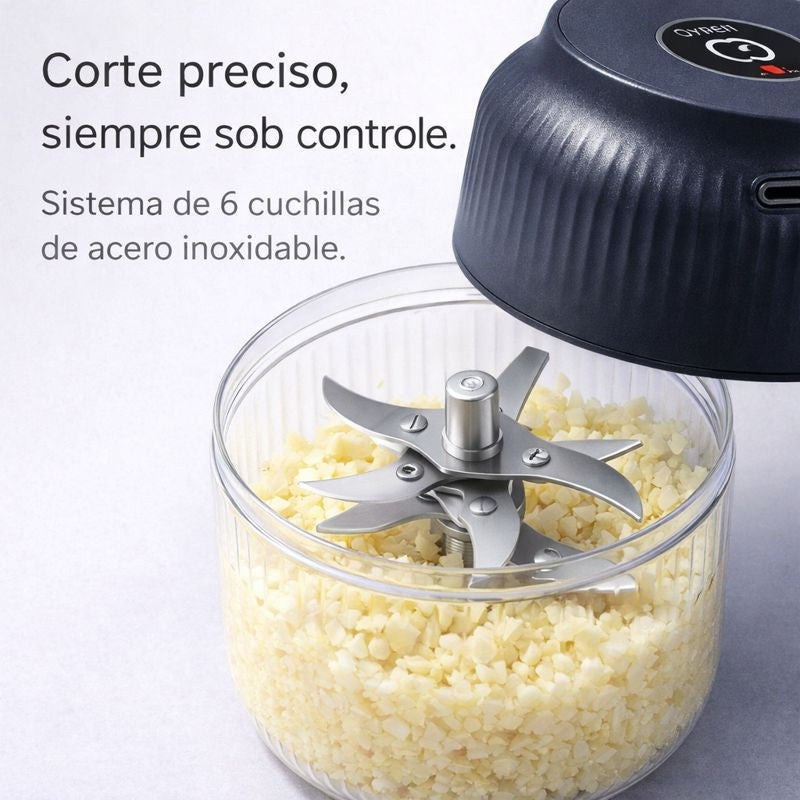 QuickChop™ Picadora Eléctrica Compacta [Ajo y Alimentos Listos con 1 Toque]