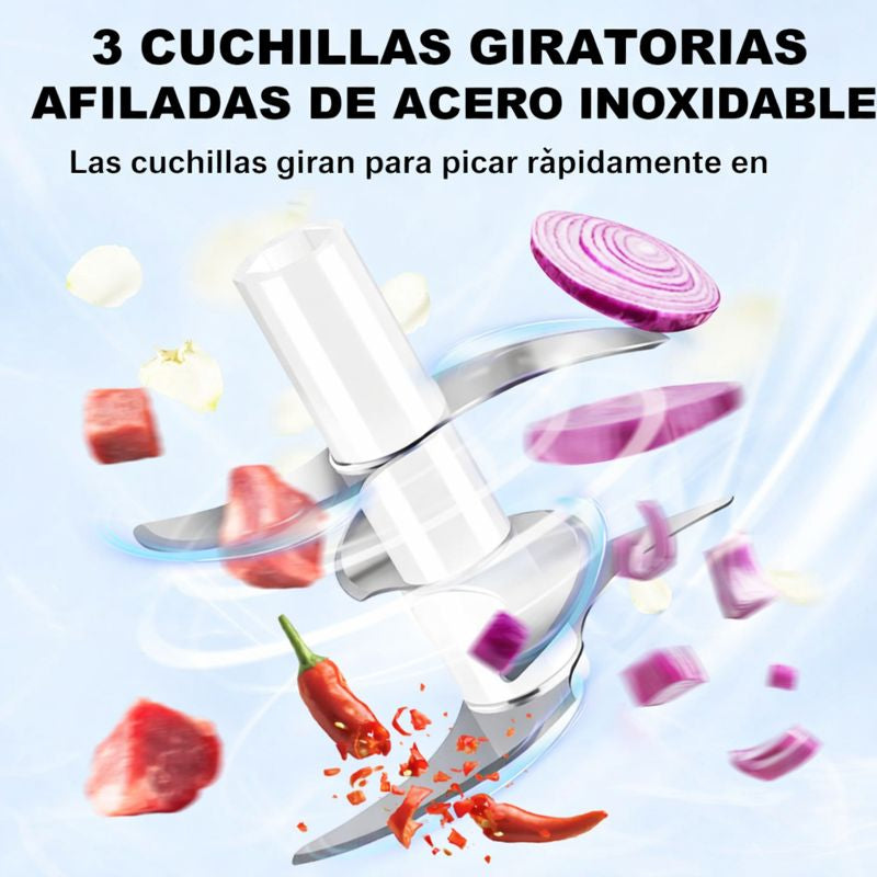 QuickChop™ Picadora Eléctrica Compacta [Ajo y Alimentos Listos con 1 Toque]