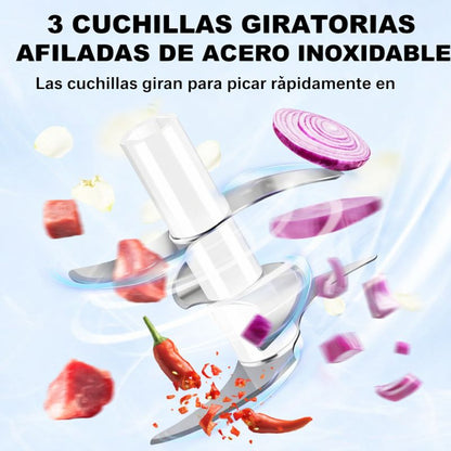 QuickChop™ Picadora Eléctrica Compacta [Ajo y Alimentos Listos con 1 Toque]